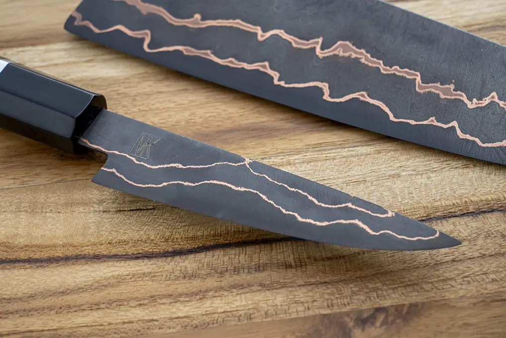 Pack damas cuivrégyuto et couteau d'office logo vietknife manche ébène
